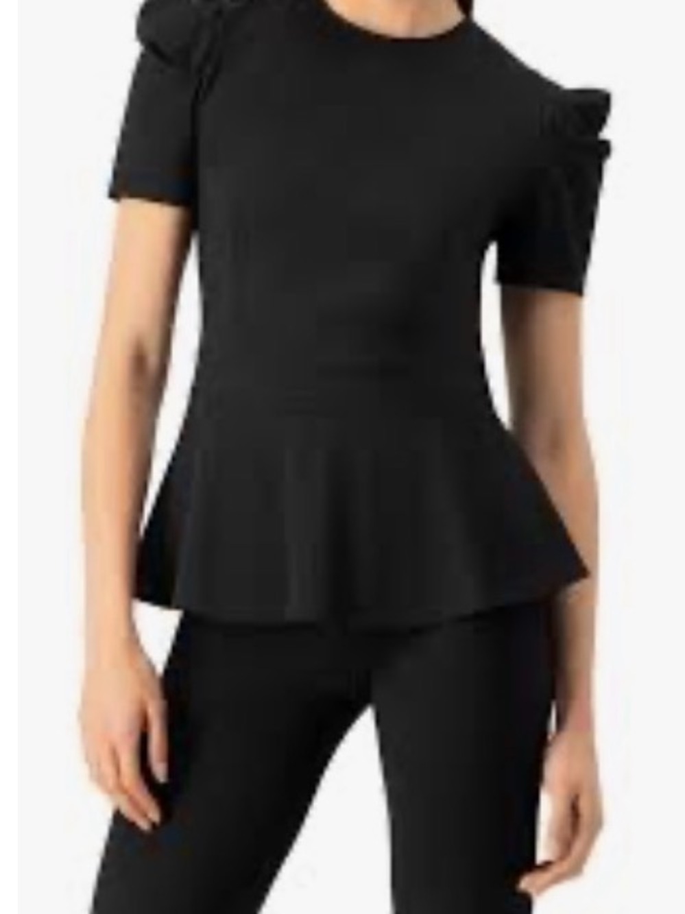 NWT Emilia Black Peplum Women's Top
